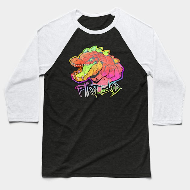 Frist Blood Dino Baseball T-Shirt by WE BOUGHT ZOO